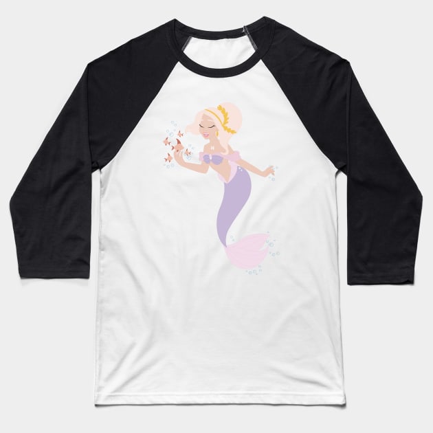 Pisces - Lilac Baseball T-Shirt by karlaestrada